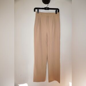 Showpo Tan High-Waisted Trousers